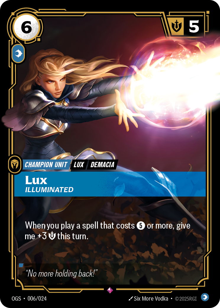 Lux, Illuminated card art