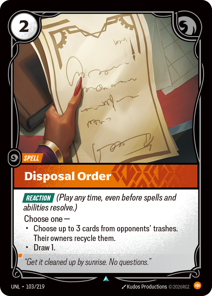Disposal Order art
