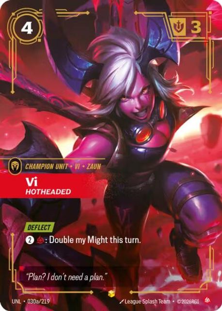 Vi, Hotheaded card art