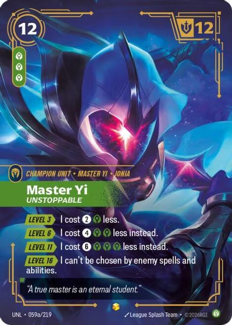 Master Yi, Unstoppable card art