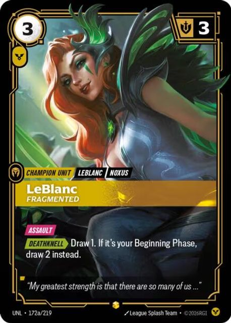 LeBlanc, Fragmented card art
