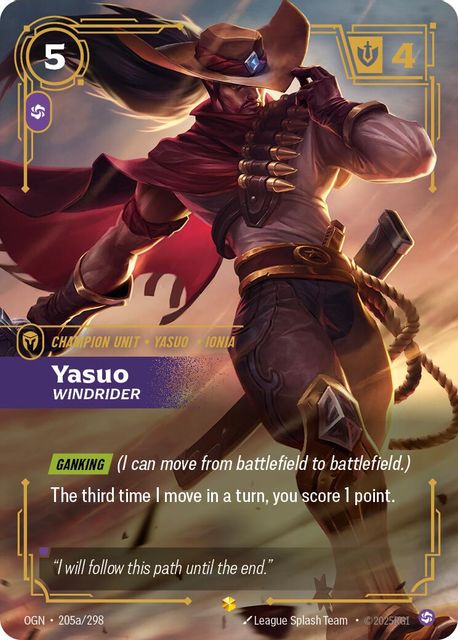 Yasuo, Windrider card art