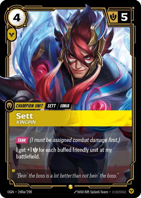Sett, Kingpin card art