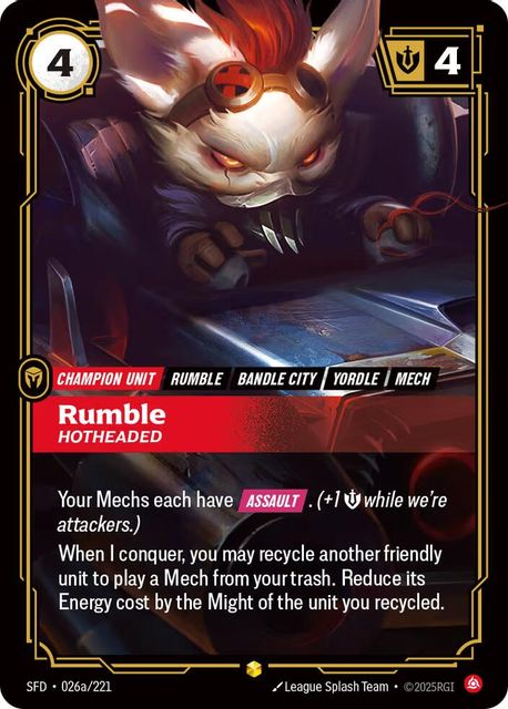 Rumble, Hotheaded card art