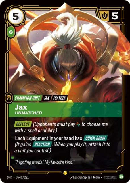 Jax, Unmatched card art