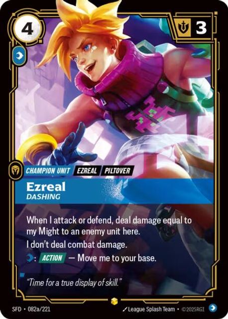 Ezreal, Dashing card art