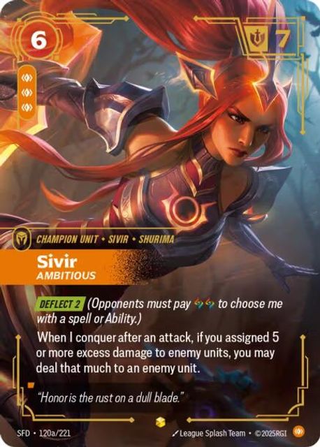 Sivir, Ambitious card art