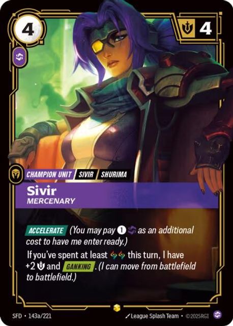 Sivir, Mercenary card art